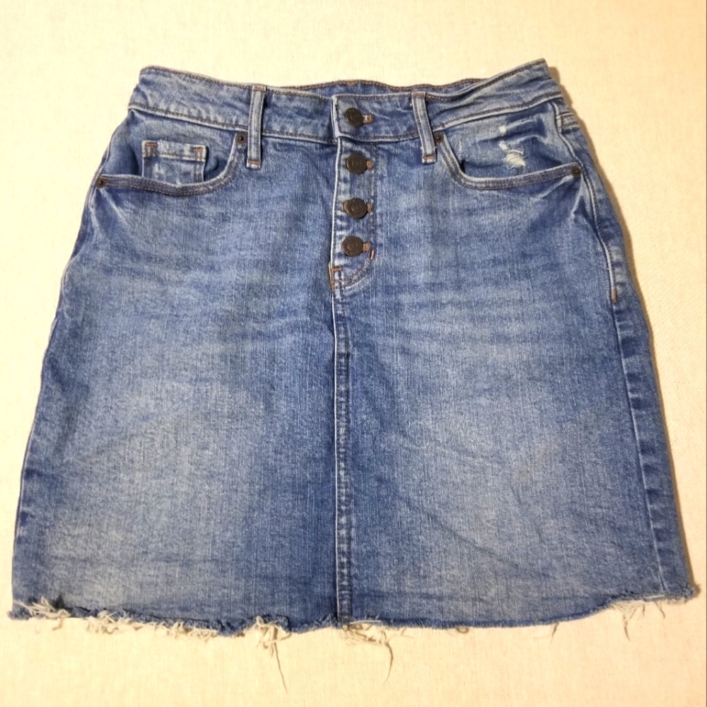 Button up, denim, jean skirt